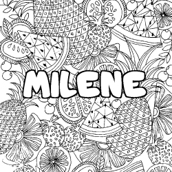 Coloriage MILENE - d&eacute;cor Mandala fruits