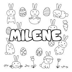 Coloriage MILENE - d&eacute;cor Paques