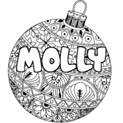 Coloriage MOLLY - d&eacute;cor Boule de No&euml;l