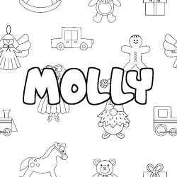 Coloriage MOLLY - d&eacute;cor Jouets