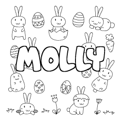 Coloriage MOLLY - d&eacute;cor Paques