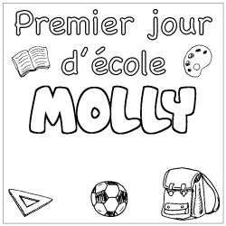 Coloriage MOLLY - d&eacute;cor Premier jour d'&eacute;cole