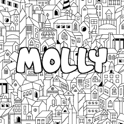 Coloriage MOLLY - d&eacute;cor Ville