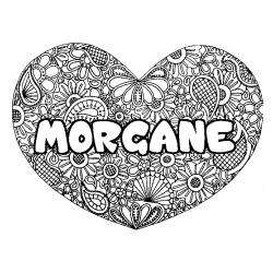 Coloriage MORGANE - d&eacute;cor Mandala coeur