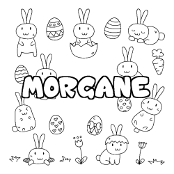 Coloriage MORGANE - d&eacute;cor Paques