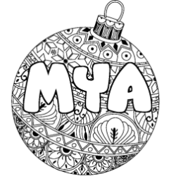 Coloriage MYA - d&eacute;cor Boule de No&euml;l