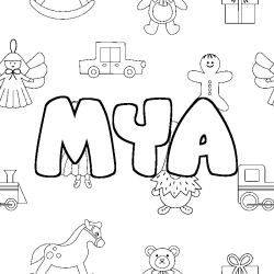 Coloriage MYA - d&eacute;cor Jouets