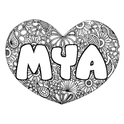 Coloriage MYA - d&eacute;cor Mandala coeur