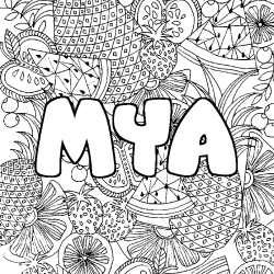 Coloriage MYA - d&eacute;cor Mandala fruits