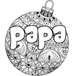 Coloriage prénom papa - décor Boule de Noël