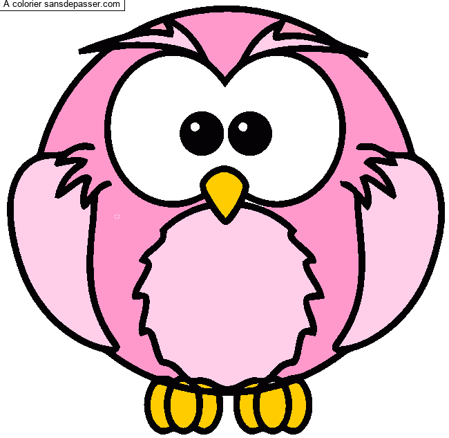 Coloriage Hibou tout rond