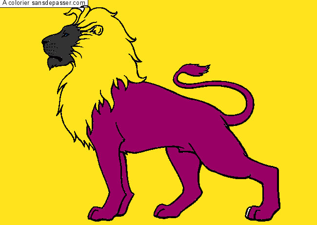 Coloriage Lion majestueux