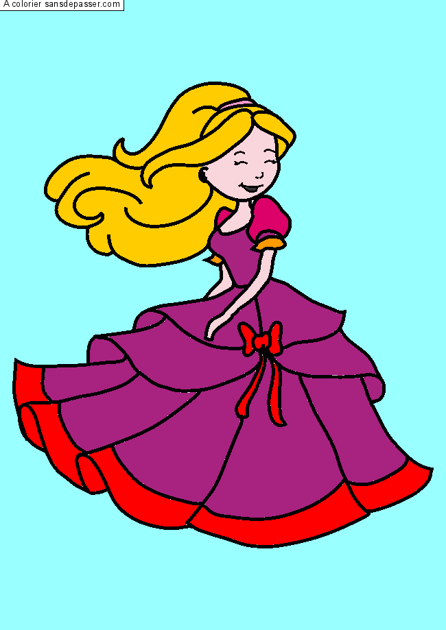 Coloriage Princesse qui danse