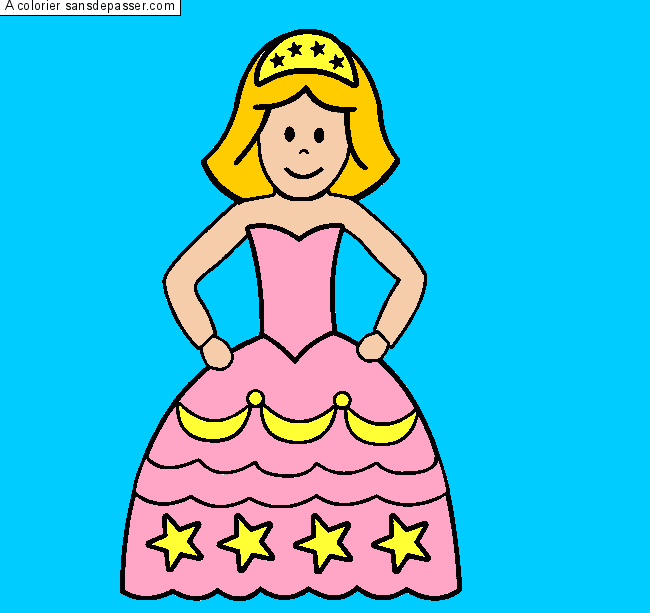 Coloriage Princesse &eacute;toil&eacute;e