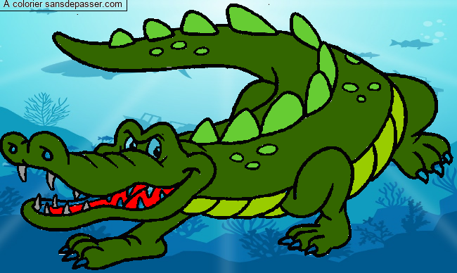 Dessin De Crocodile Dans L'eau  Coloriage Crocodile Dans L Eau Dessin