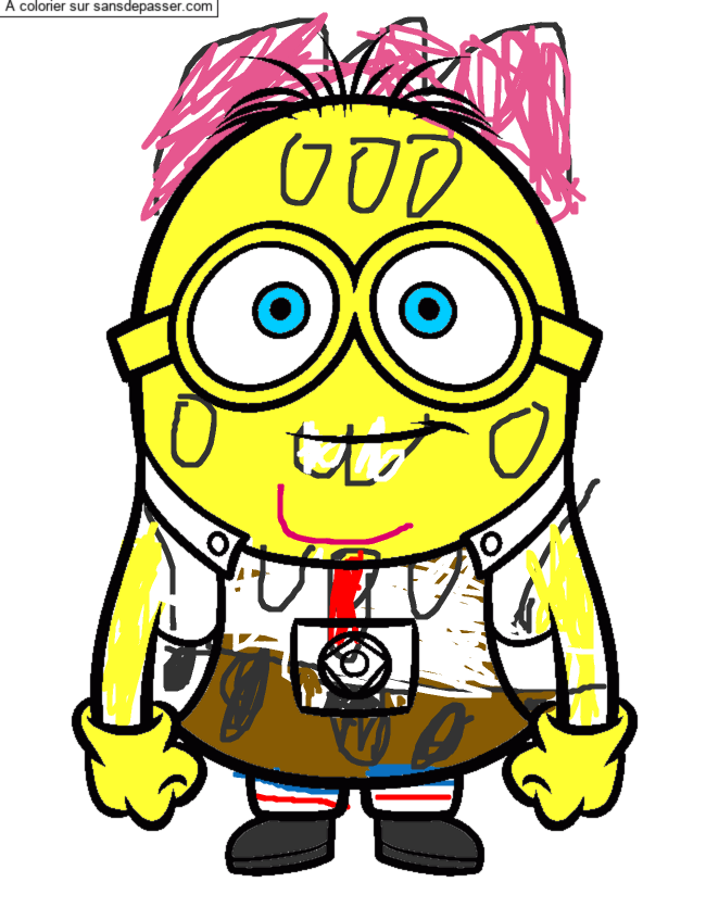 Dessin colorié : Coloriage Mignon Minion par un invité - Sans Dépasser