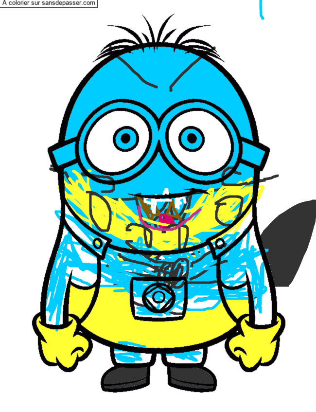 Dessin colorié : Coloriage Mignon Minion par un invité - Sans Dépasser