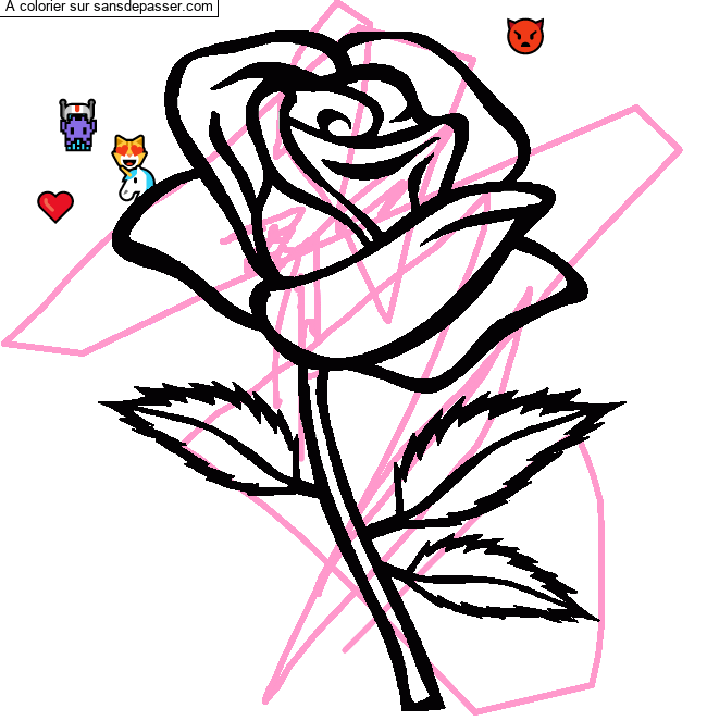 Coloriage Rose rouge