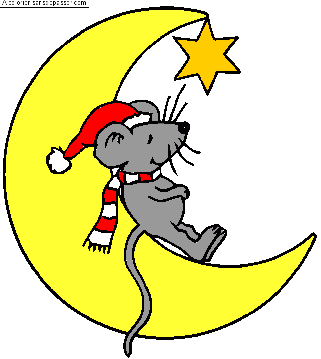 Dessin colorié : Coloriage Petite souris au clair de lune par un invité -  Sans Dépasser