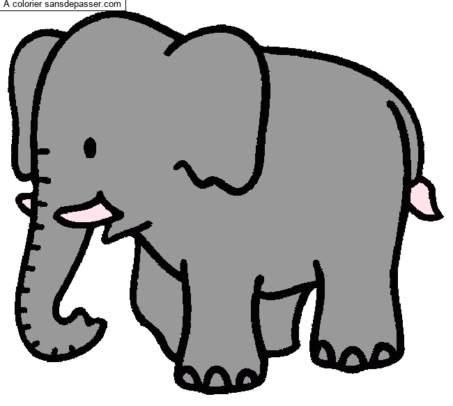 Coloriage Elmer L Elephant Multicolore Sans Depasser