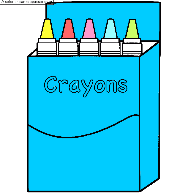 Boite de crayons de cire par oc&eacute;ane