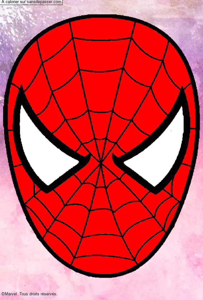 Coloriage Masque de Spiderman par un invité