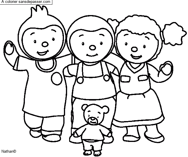 Coloriage T'choupi et ses amis