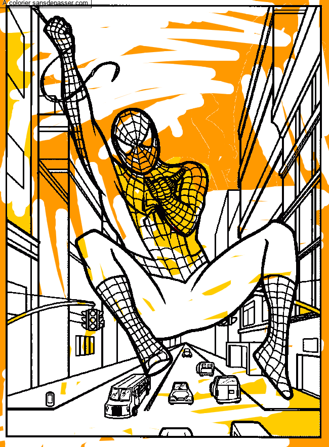 Coloriage Spiderman &agrave; la rescousse