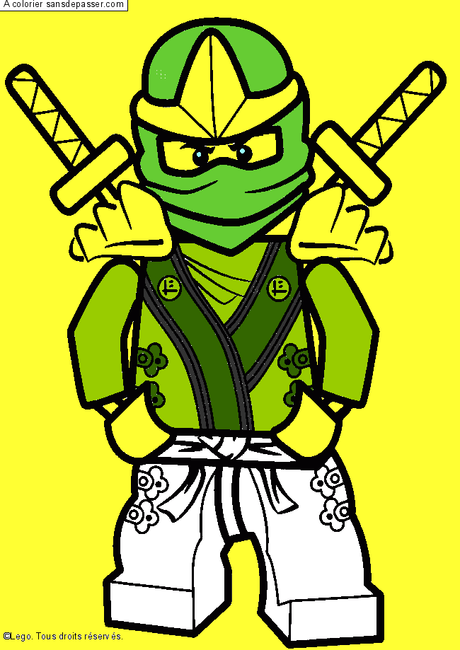 Coloriage Lloyd - Ninjago vert