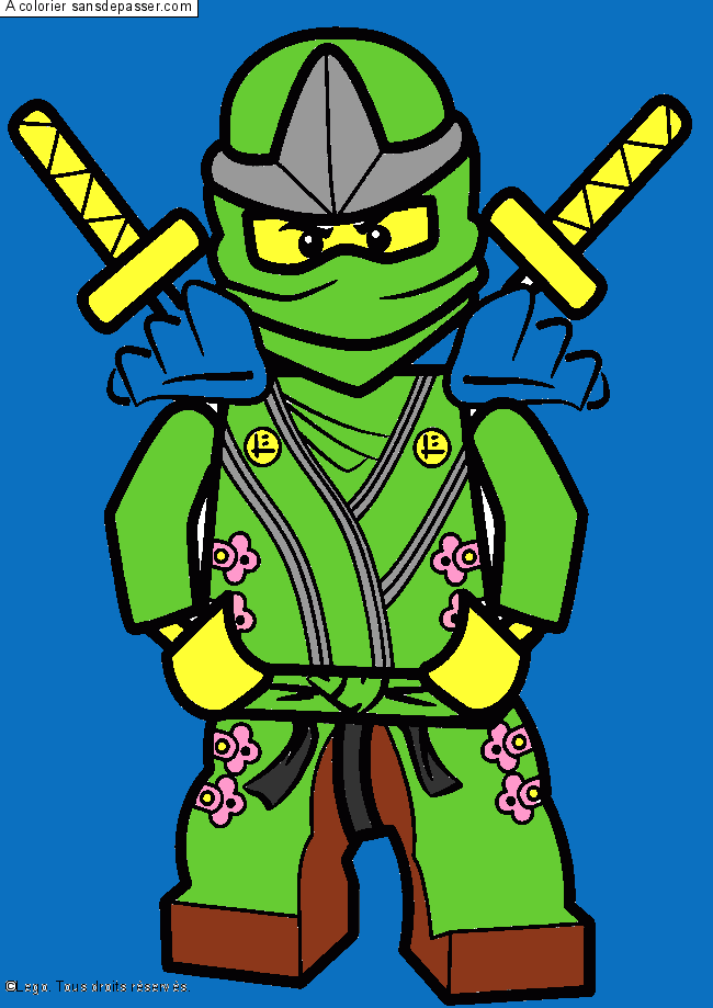 Coloriage Lloyd - Ninjago vert