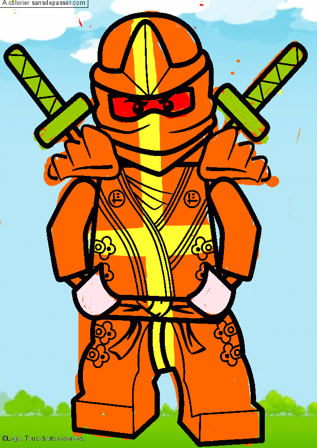 Coloriage Lloyd - Ninjago vert