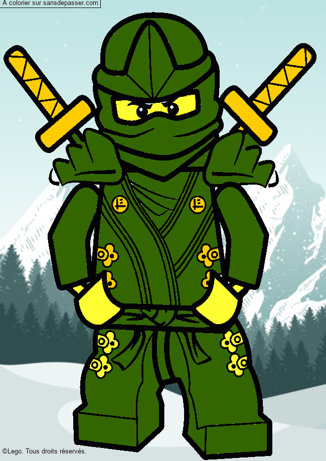 Coloriage Lloyd - Ninjago vert par letumoku45