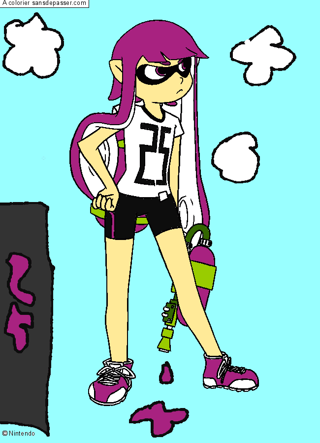 Coloriage Splatoon - Pr&ecirc;t pour l'attaque ! 