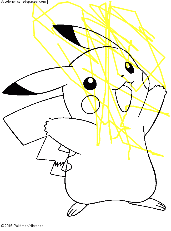 Coloriage Pikachu et Sacha  Sans Dépasser