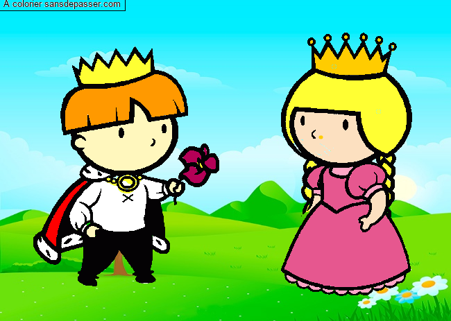 Coloriage Prince et princesse