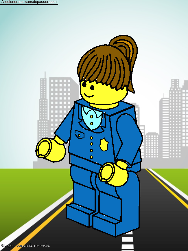 Coloriage Polici&egrave;re Lego par un invité