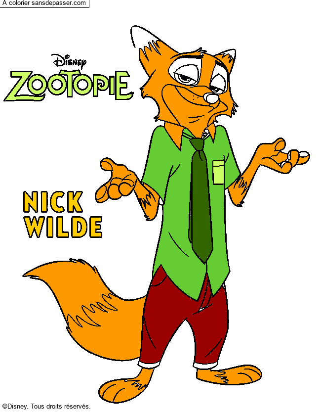 Coloriage Nick Wilde