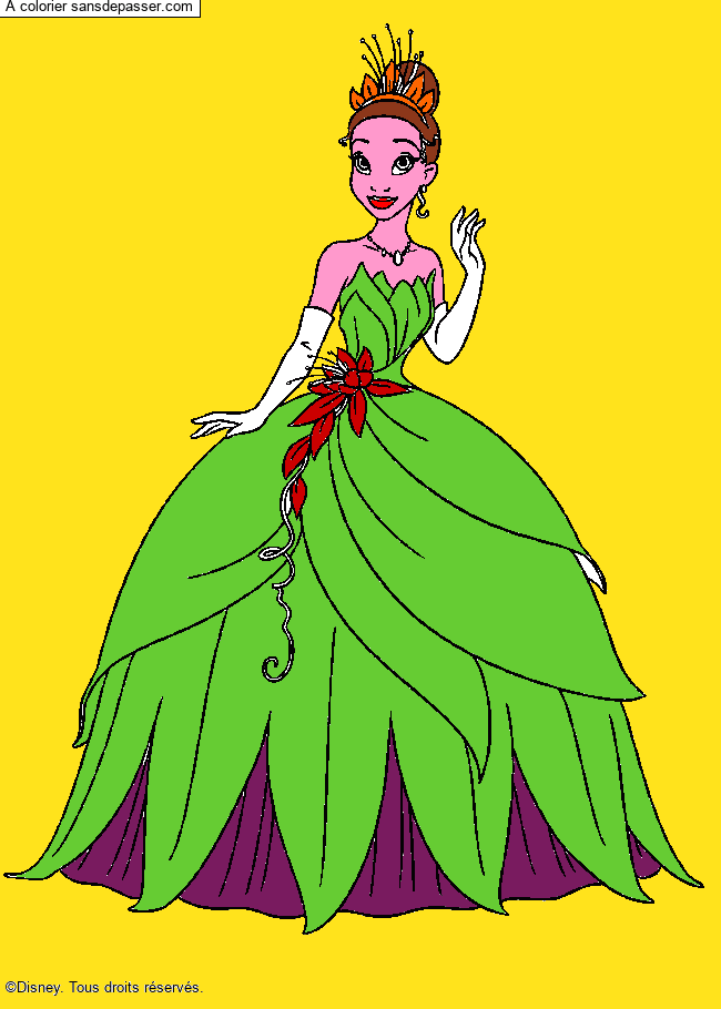 Coloriage Tiana - Sans Dépasser