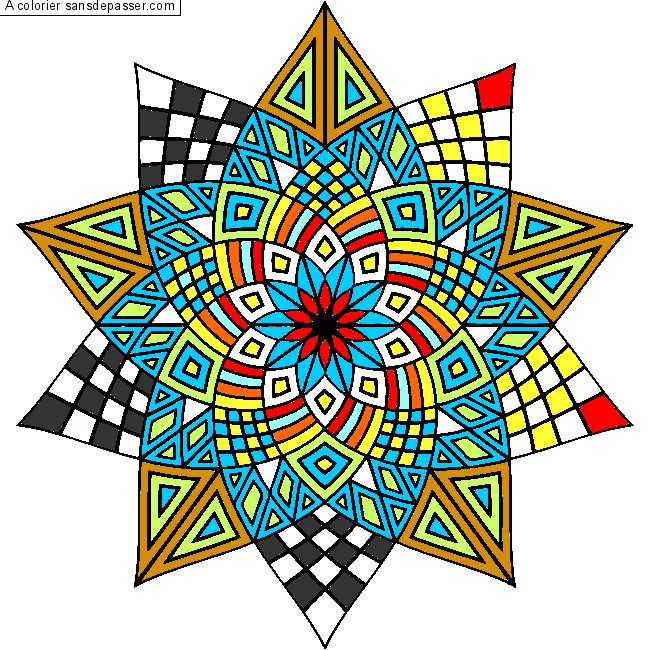 Coloriage Mandala fleur