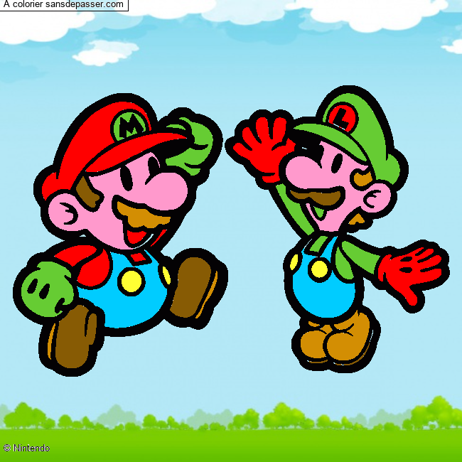 Coloriage Mario et Luigi 