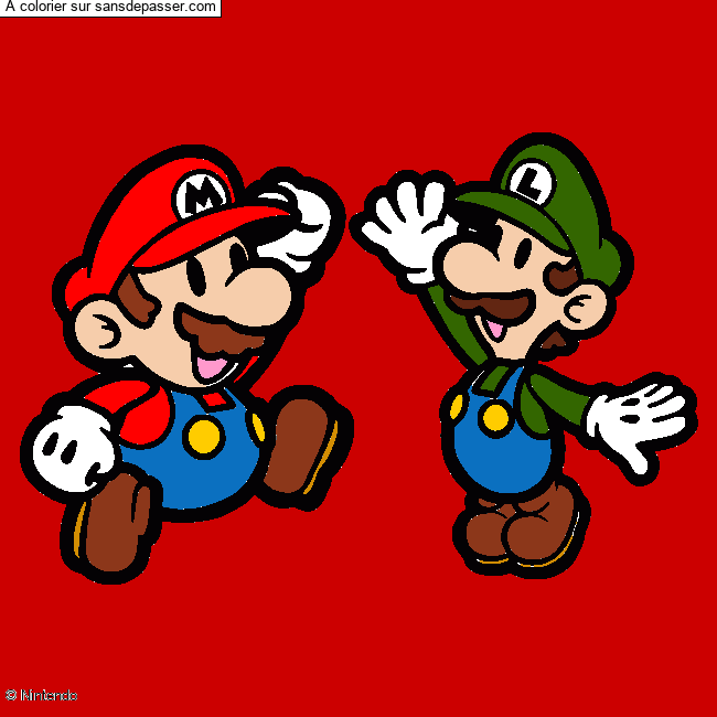 Coloriage Mario et Luigi  par un invité