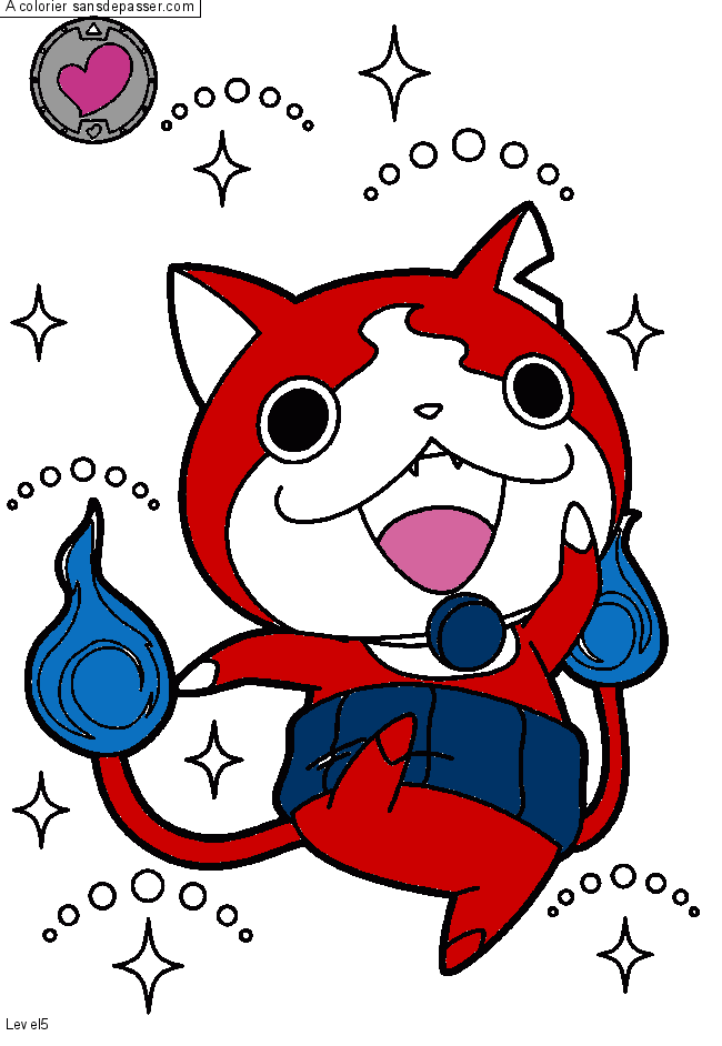 Coloriage Whisper et Jibanyan - Sans Dépasser