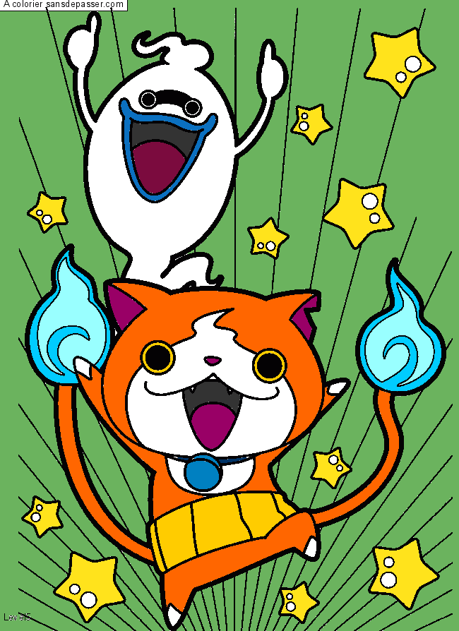 Coloriage Whisper et Jibanyan