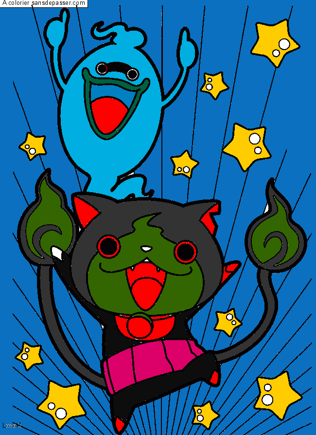 Coloriage Whisper et Jibanyan