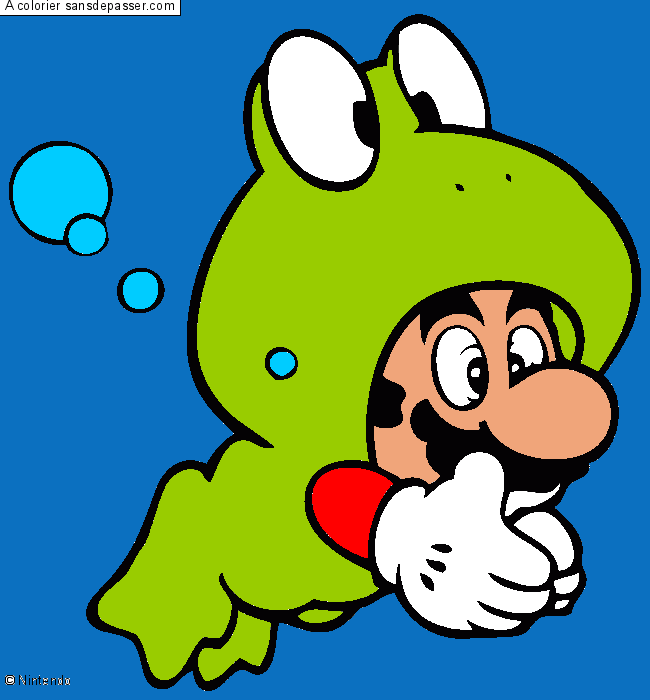 Coloriage Mario Grenouille