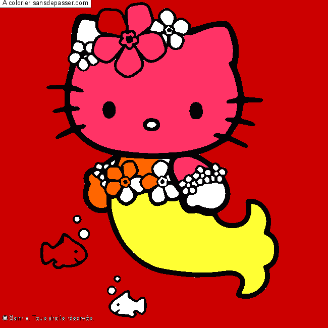 Coloriage Hello  Kitty  Sir ne  Sans D passer