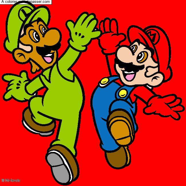 Coloriage Mario et Luigi