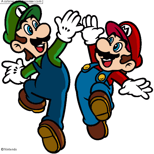 Coloriage Mario et Luigi