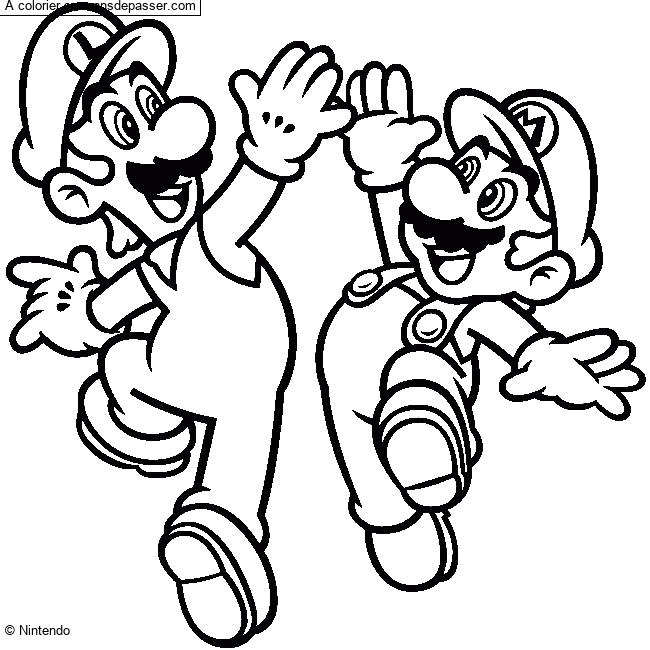 Coloriage Mario et Luigi