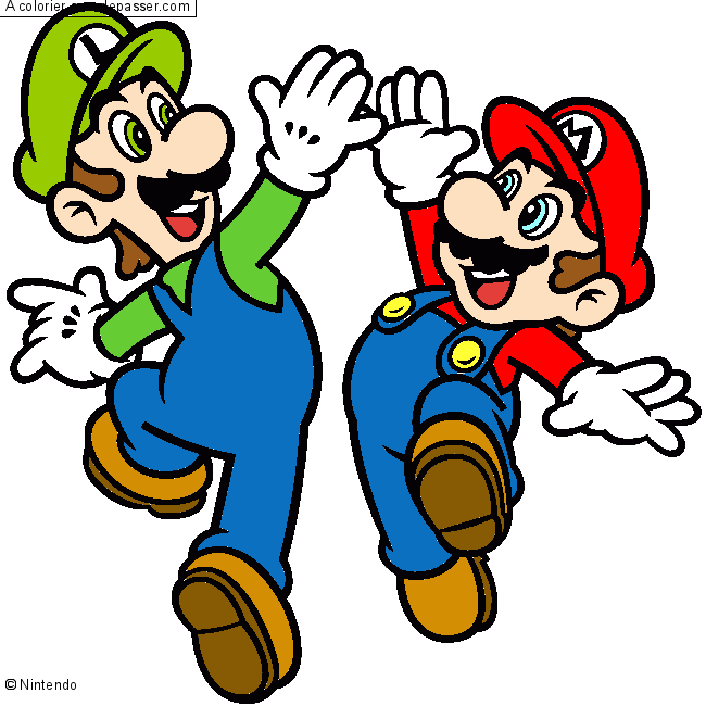 Coloriage Mario et Luigi